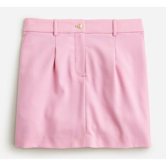NWT J Crew Trouser Mini Skirt 4 Pink Nova Fides Italian Wool Blend BU185 NWT - Picture 1 of 7
